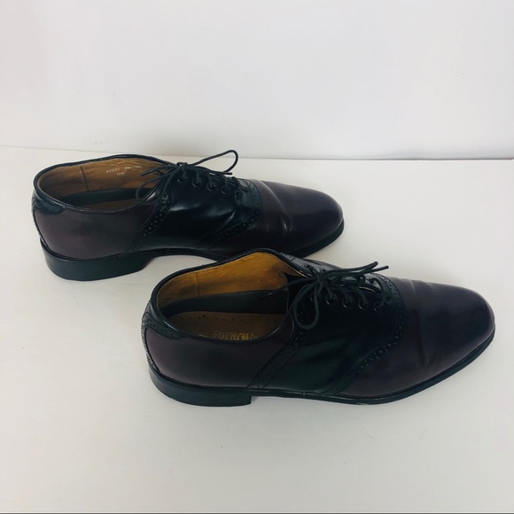 French Shriner Black & Wine Dress Shoes Size 12 - Picture 4 of 8